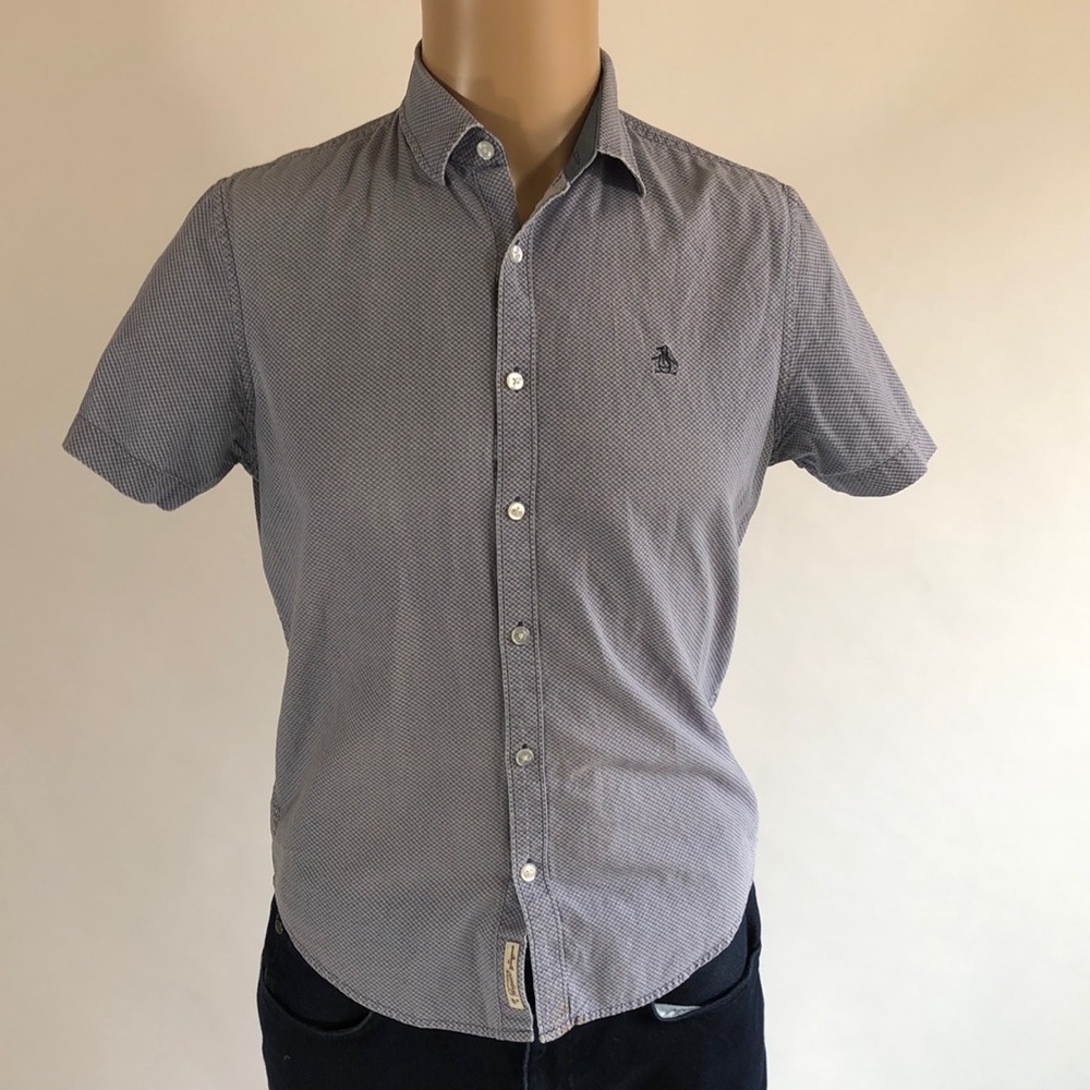 Penguin button up shortsleeved checkered polo
